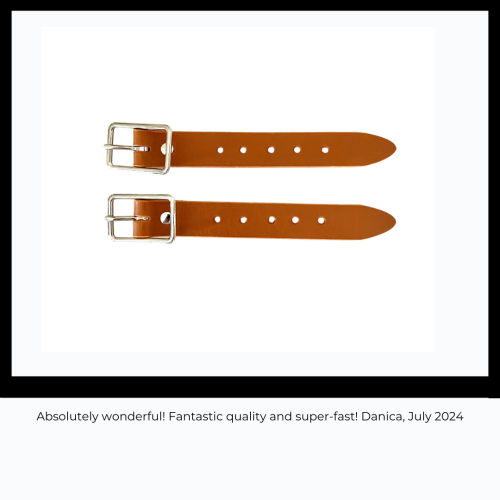 Leather Extender Buckle Straps, Light Brown, 1 inch , 2pc. set
