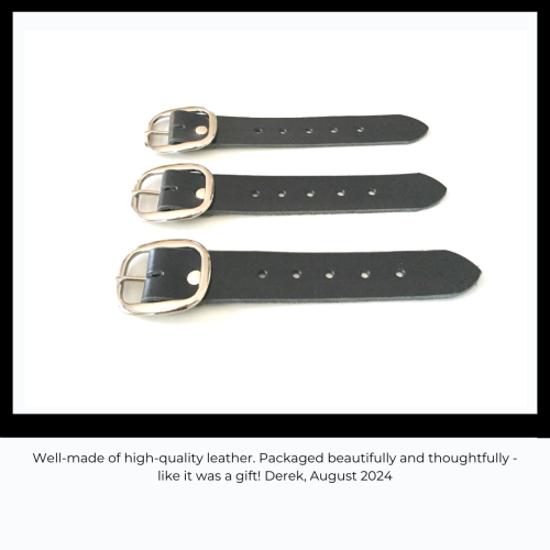 Leather Extender Buckle Straps, 1.25 inches, 3 pc. set
