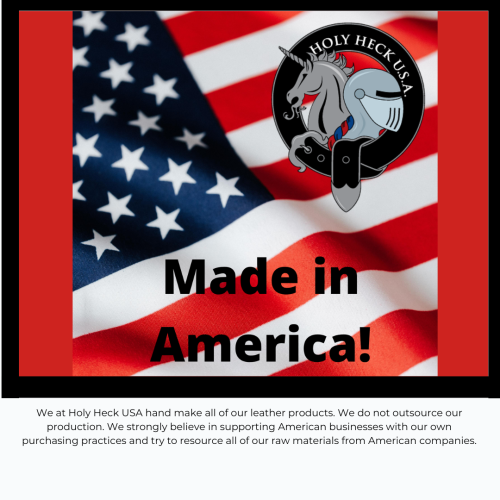 Made in America: We hand make all of our leather products in Dothan, AL.