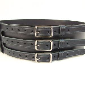 Kilt Belt Triple Buckle Belt Black/NP  Front View
