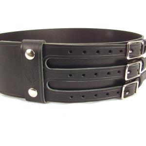 Kilt Belt Triple Buckle Belt Black/NP and  Left Front View