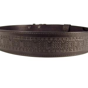Kilt Belt Double Buckle Kilt Belt Black Celtic Knot Kilt Belt