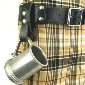 Black Leather Kilt Belt, Vader Style
