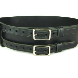 Kilt Belt Double Buckle Standard Black
