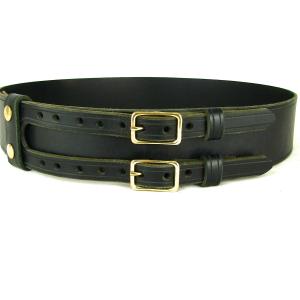 Kilt Belt Double Buckle Standard Black