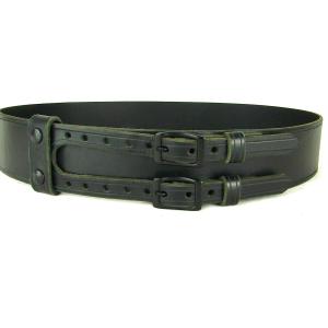 Kilt Belt Double Buckle Standard Black