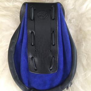 Back View of Blue Suede and Black Leather Rob Roy Style Sporran