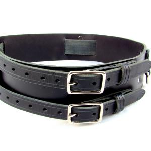 Kilt Belt Double Buckle Belt Black Leather Storage Loop D Ring Combo Belt