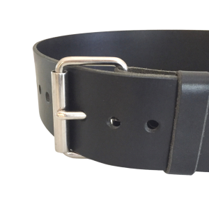 Plain Wide Single Buckle Kilt Belt Black
