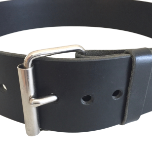 Plain Wide Single Buckle Kilt Belt Black