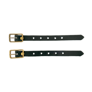 Kilt Buckle Strap Extenders for Tight Kilts, Black Leather, Various Widths, Antique Brass