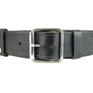 Kilt Belt, Double Bar Roll Buckle, Black Leather