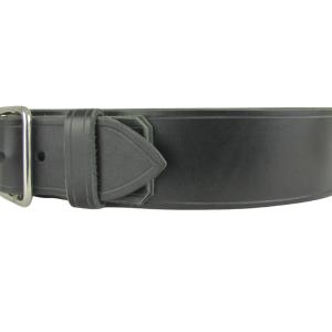 Kilt Belt, Double Bar Roll Buckle, Black Leather