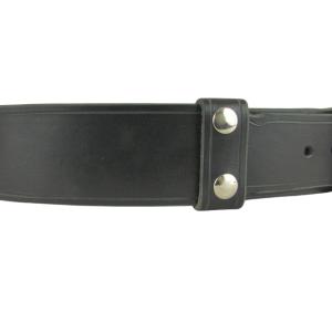 Kilt Belt, Double Bar Roll Buckle, Black Leather