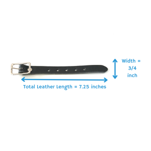 Kilt Buckle Strap Extenders for Tight Kilts, Black Leather, 3/4 inch width, 2 pc set, Nickel