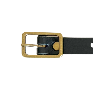 Kilt Buckle Strap Extenders for Tight Kilts, Black Leather, 5/8 inch width, 2pc set, Nickel