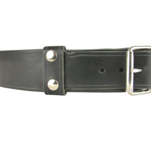 Kilt Belt, Double Bar Roll Buckle, Black Leather
