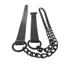 Sporran Belt, Black Leather with Black Chain