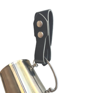 Festival Ready Tankard Strap, Black Leather and Gun Metal Snaps