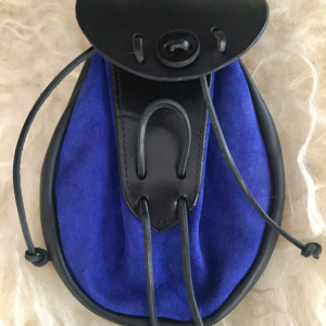 Rob Roy Sporran, Blue Suede with Black Leather