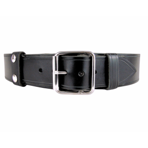 Kilt Belt, Double Bar Roll Buckle, Black Leather