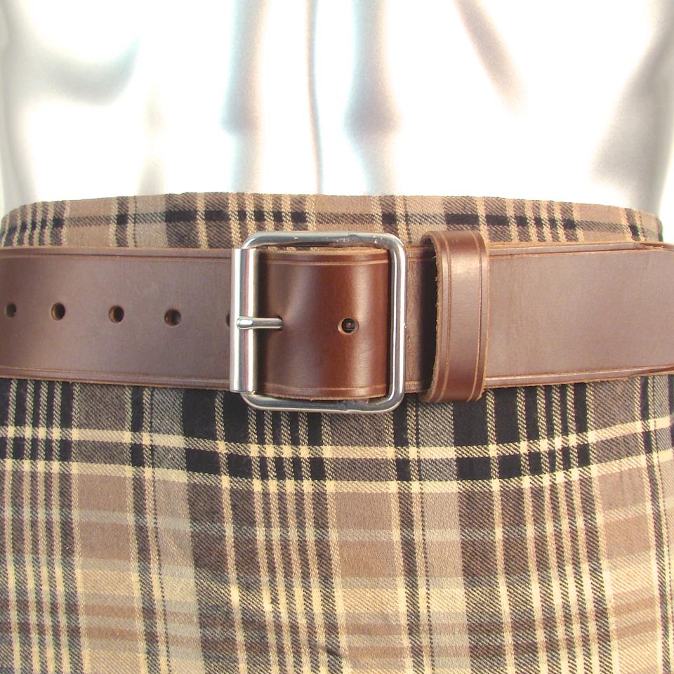 Kilt Belt, Chocolate Brown, Wide Leather Belt