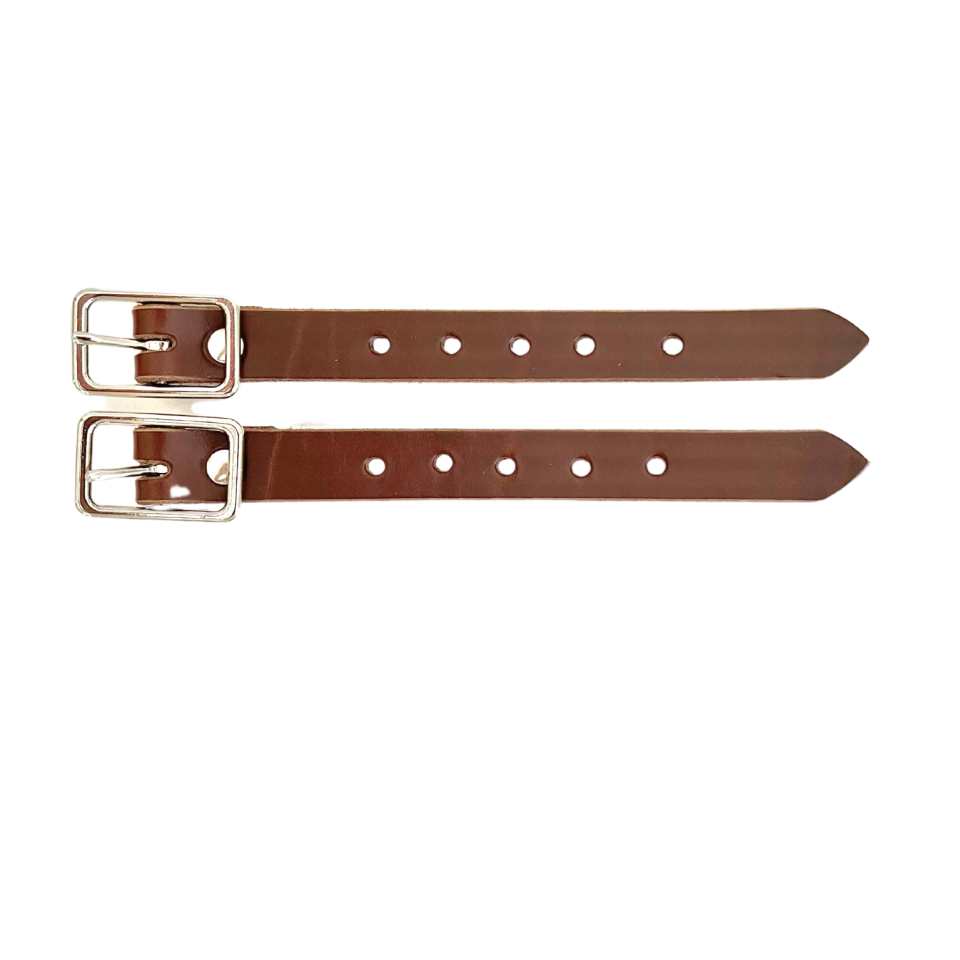 .75 inch 2 pc set dark brown buckle straps