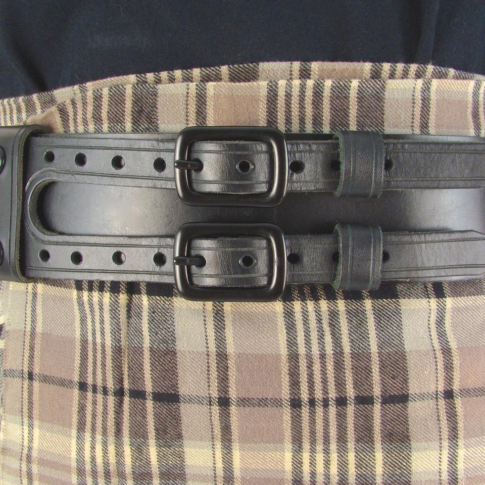 Kilt Belt Black Hardware Extra Storage Loops Kilt View