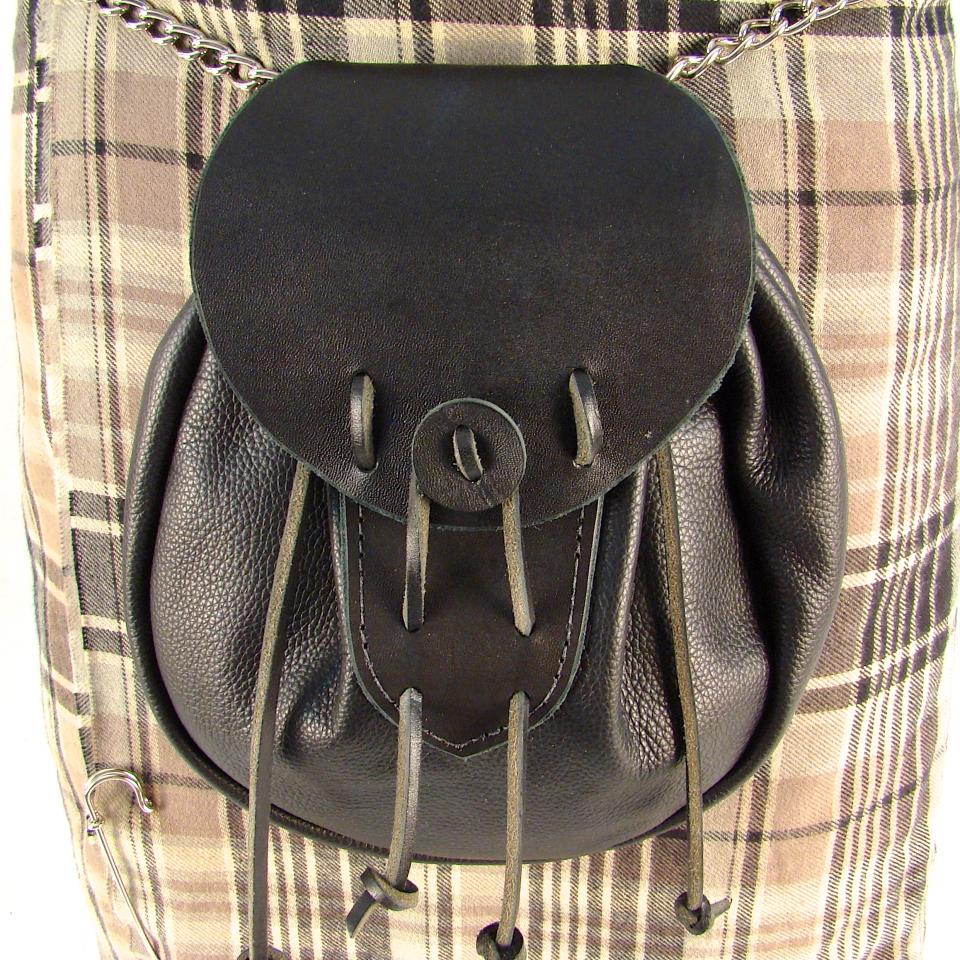 Sporran Rob Roy Sporran Black Leather Sporran