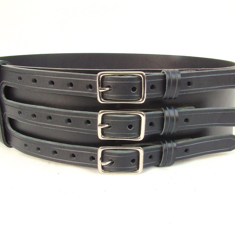 Kilt Belt Triple Buckle Belt Black/NP  Front View