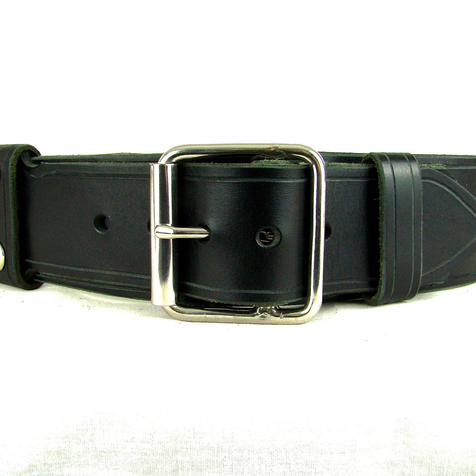 Black Leather Kilt Belt, Vader Style
