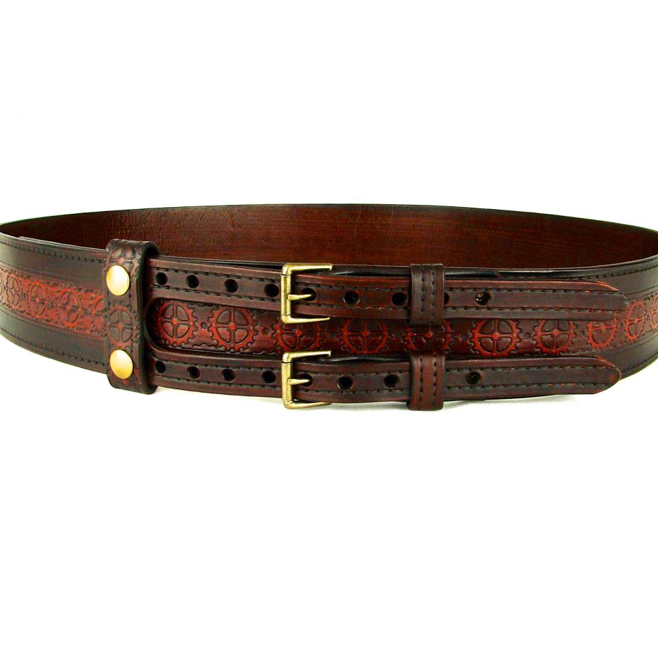 Kilt Belt Leather Double Buckle Kilt Belt Sprocket Belt Steampunk Kilt Belt