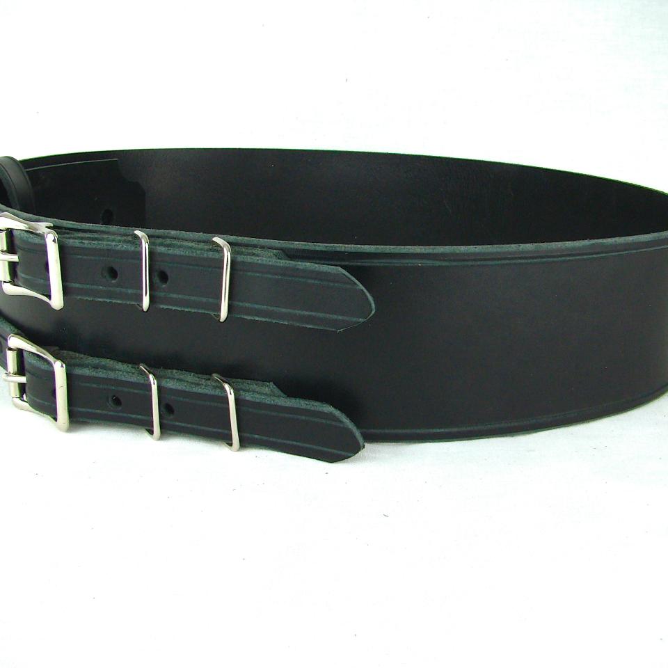 Kilt Belt Double Buckle Belt Black Leather Belt Basic Double Buckle Kilt Belt