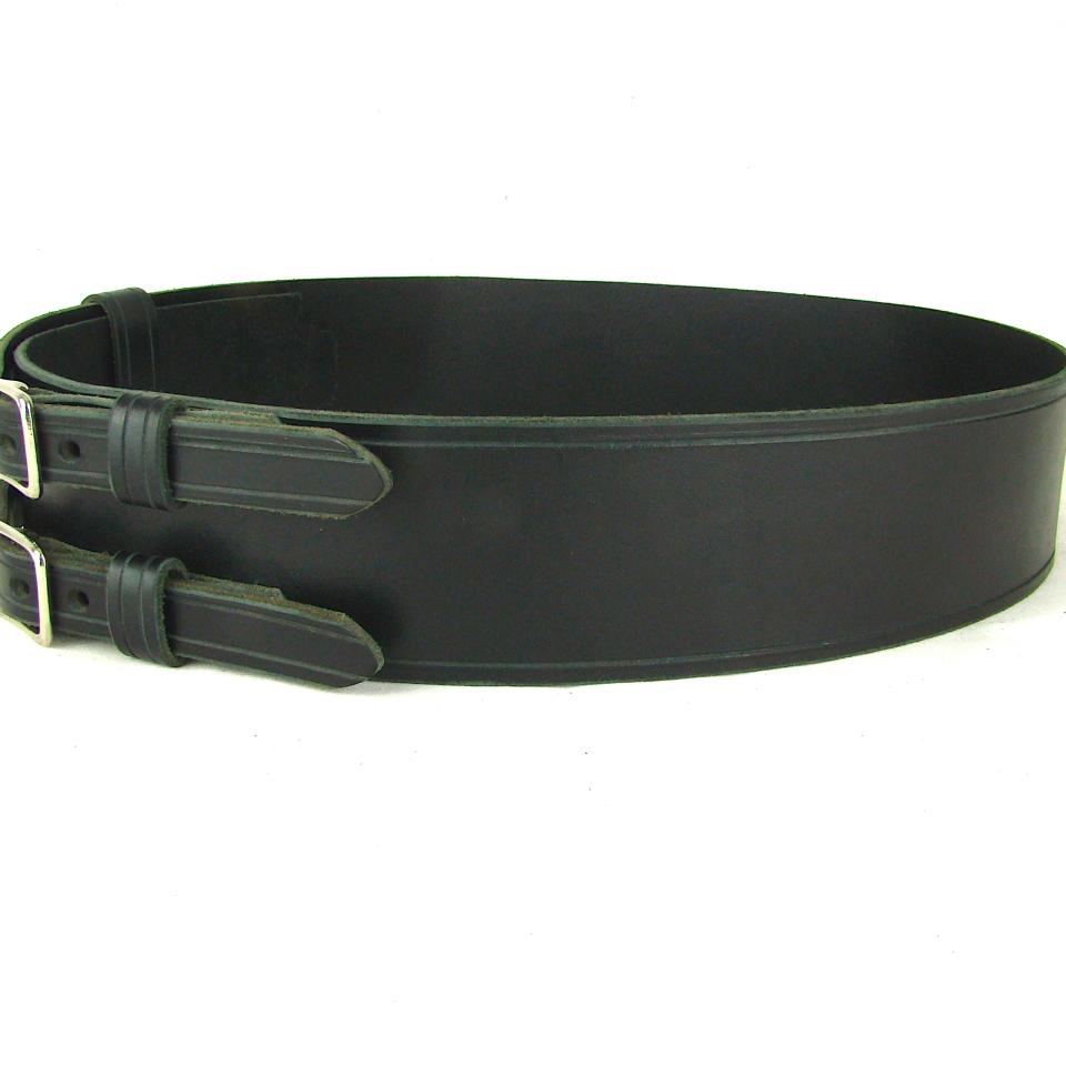 Kilt Belt Double Buckle Standard Black
