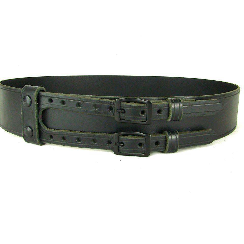 Kilt Belt Double Buckle Standard Black