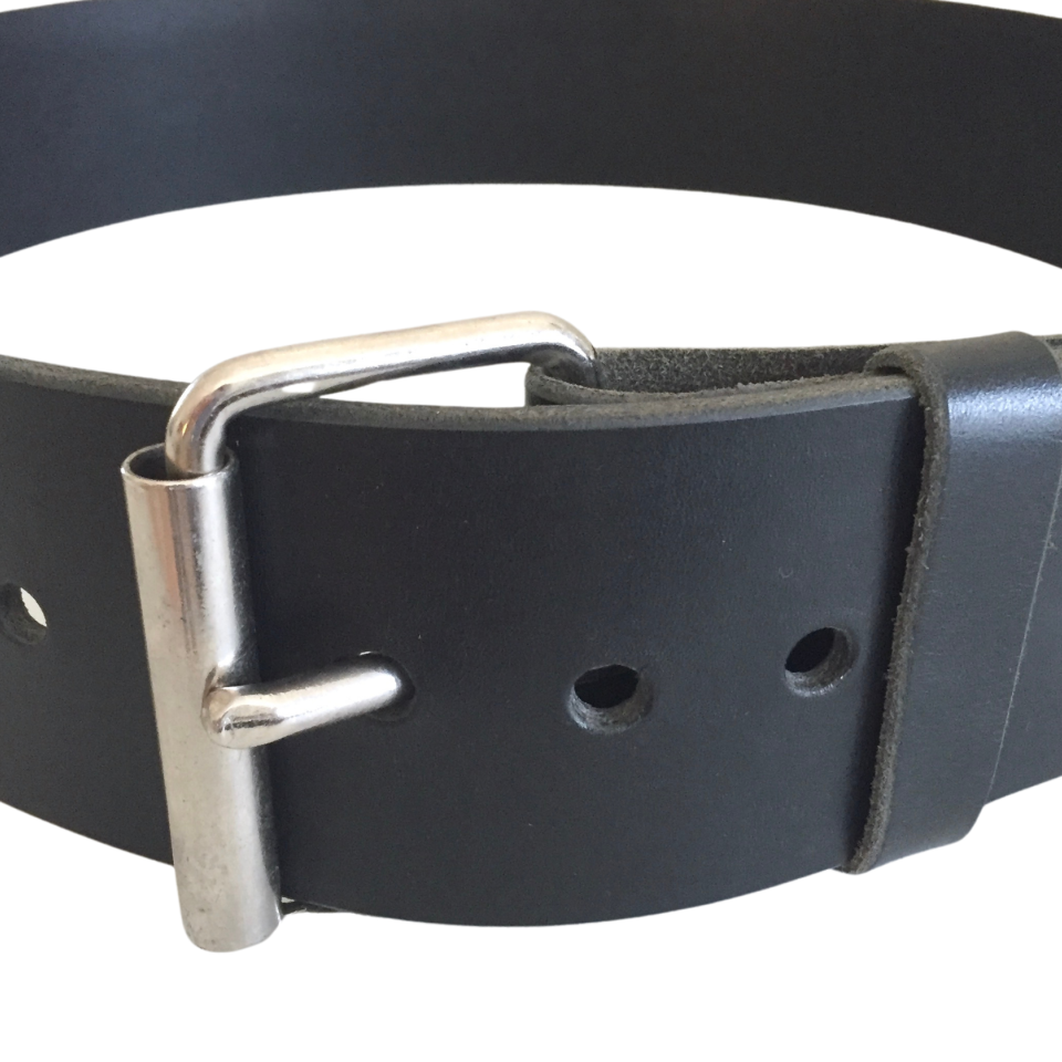 Kilt Belt, Wide Leather Belt, Black