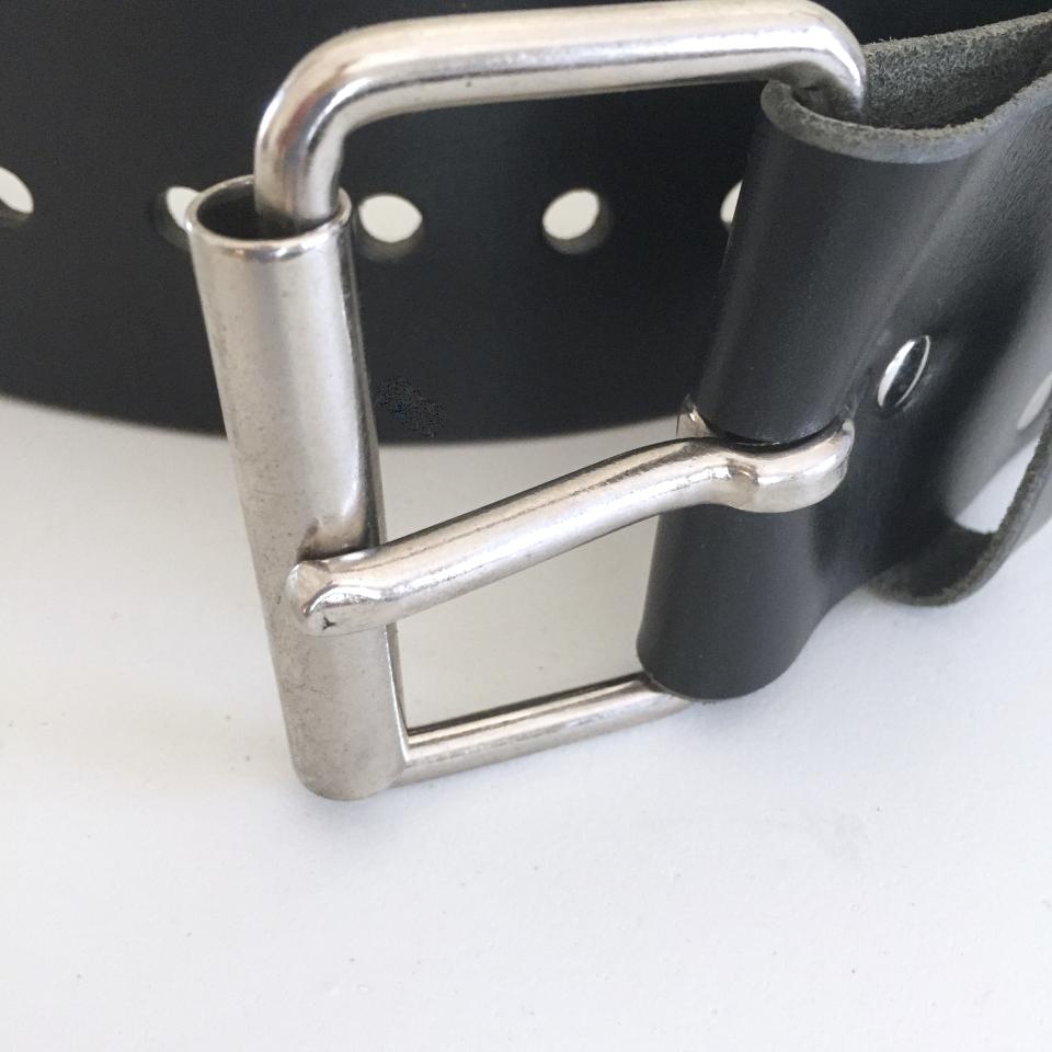 Plain Wide Single Buckle Kilt Belt Black