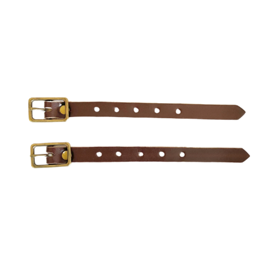 Kilt Buckle Strap Extenders for Tight Kilts, Dark Brown Leather, Various Widths, Antique Brass