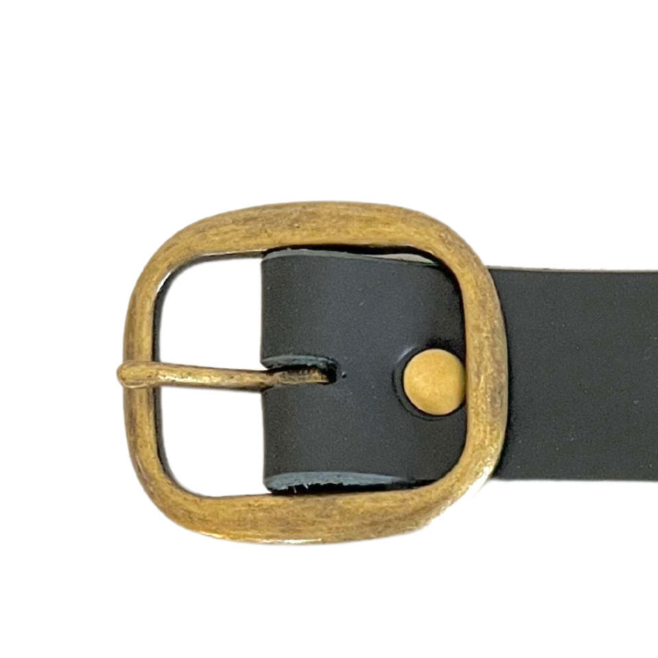 Kilt Buckle Strap Extenders for Tight Kilts, Black Leather, 1 1/4 inch width, 2 and 3 pc sets, Nickel