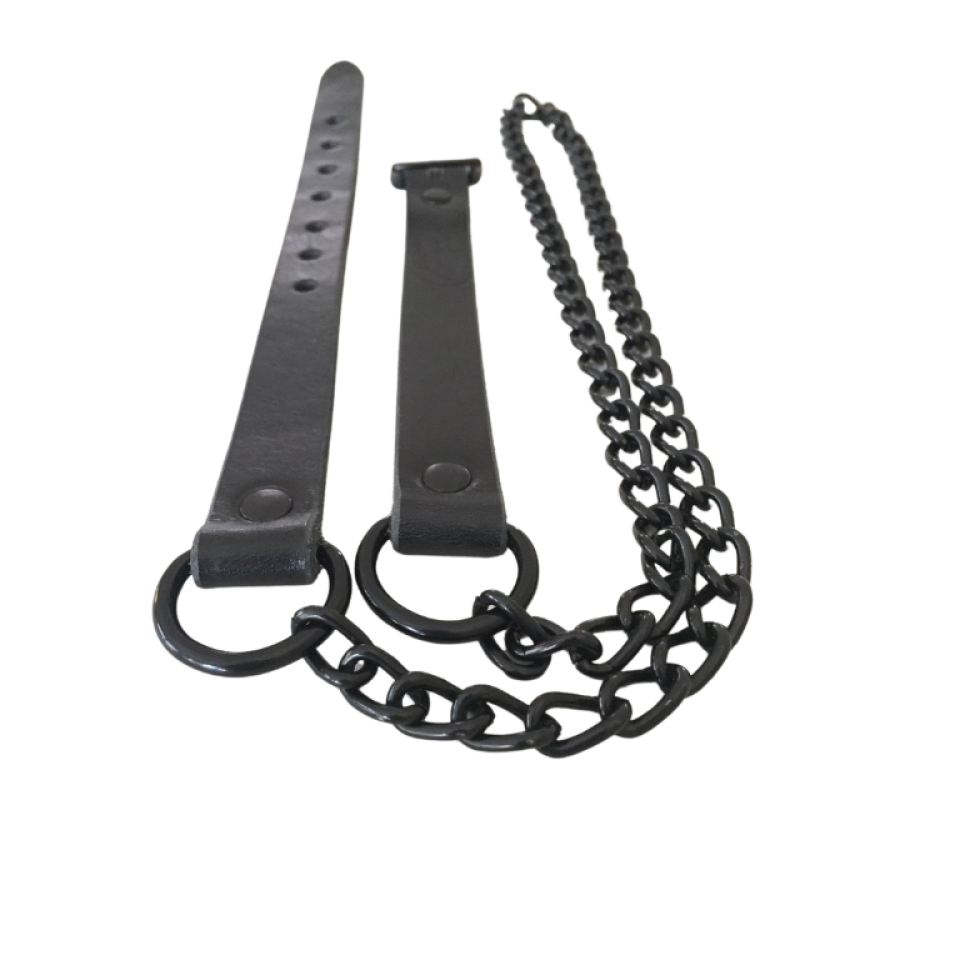 Sporran Belt, Black Leather with Black Chain