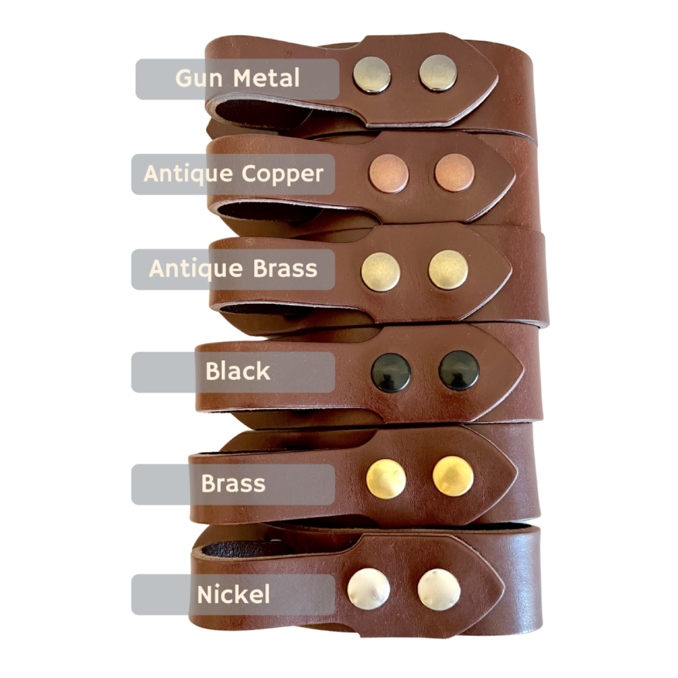 Festival Ready Tankard Strap, Dark Brown Leather and Antique Brass Snaps