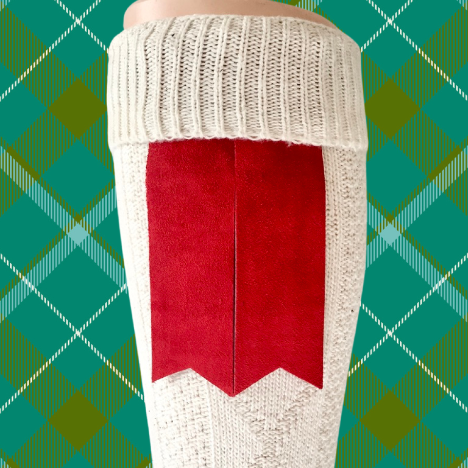 Red Suede Garter Flashes for Kilt Hose