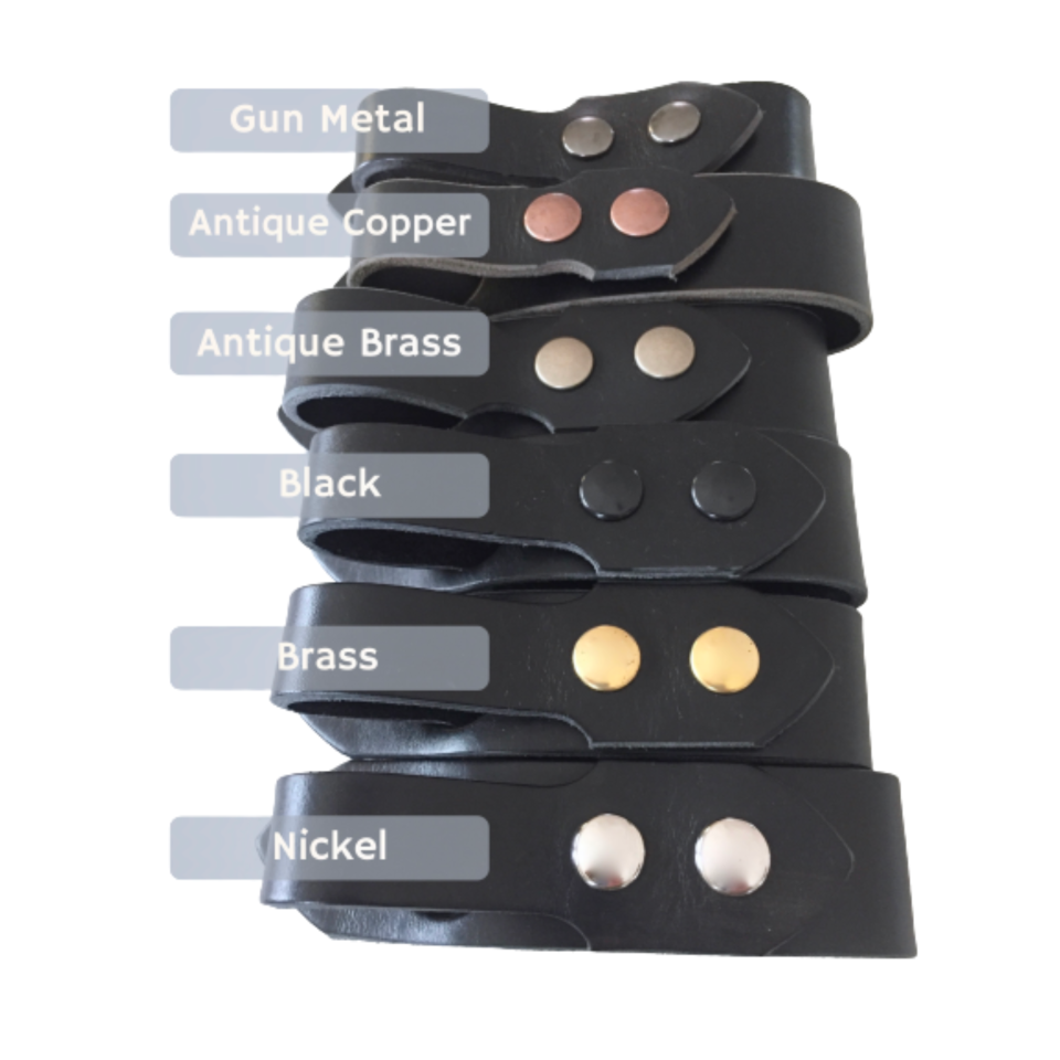 Festival Ready Tankard Strap, Black Leather and Gun Metal Snaps