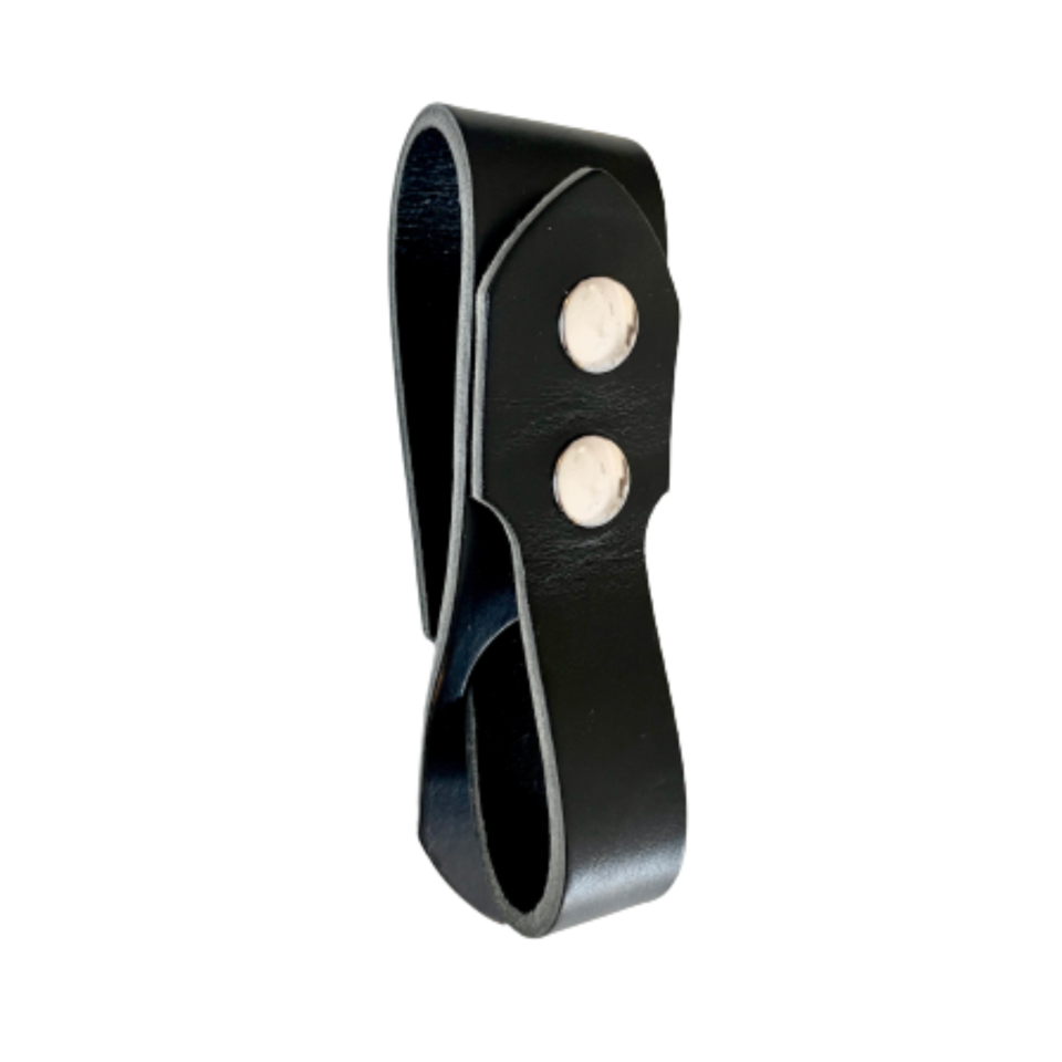 Festival Ready Tankard Strap, Black Leather and Gun Metal Snaps