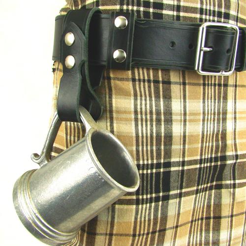 Black Leather Kilt Belt, Vader Style