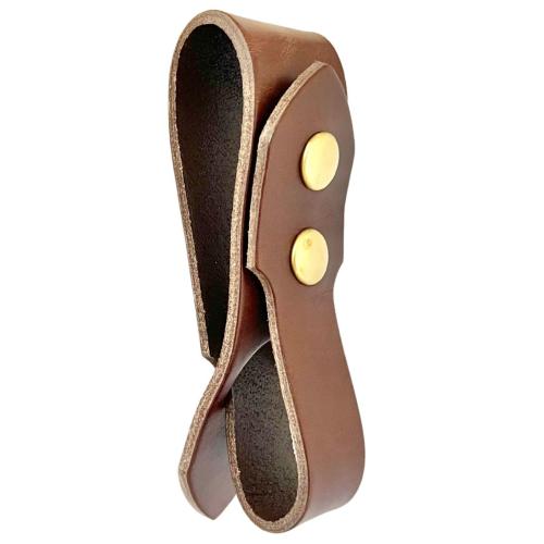 Festival Ready Tankard Strap, Dark Brown Leather and Brass Snaps