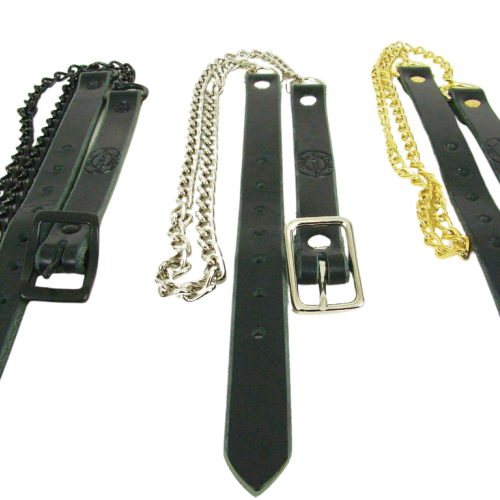 Sporran Belt, Black Leather with Chain